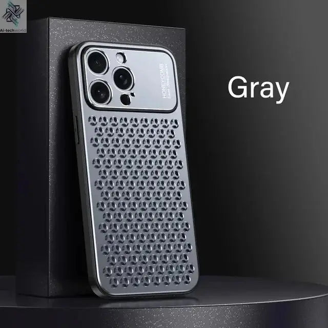 Aluminum Alloy Phone Case For iPhone 17 16 15 14 13 Pro Max Metal Breathable Back Cover - Ai-TechWorld