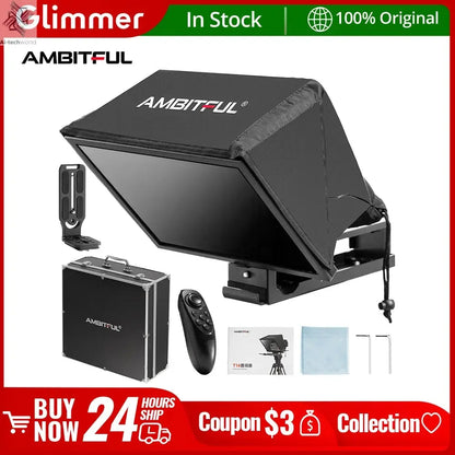 Ambitful T14 PRO Big Screen Prompter Professional Interview Foldable Teleprompter for Smartphone DSLR Camera Live Video Recordin Ai-TechWorld 