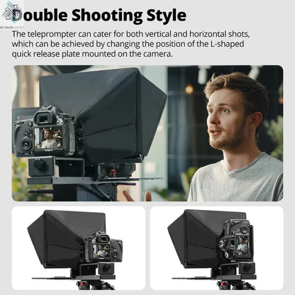 Ambitful T14 PRO Big Screen Prompter Professional Interview Foldable Teleprompter for Smartphone DSLR Camera Live Video Recordin Ai-TechWorld 