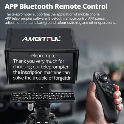 Ambitful T14 PRO Big Screen Prompter Professional Interview Foldable Teleprompter for Smartphone DSLR Camera Live Video Recordin Ai-TechWorld 