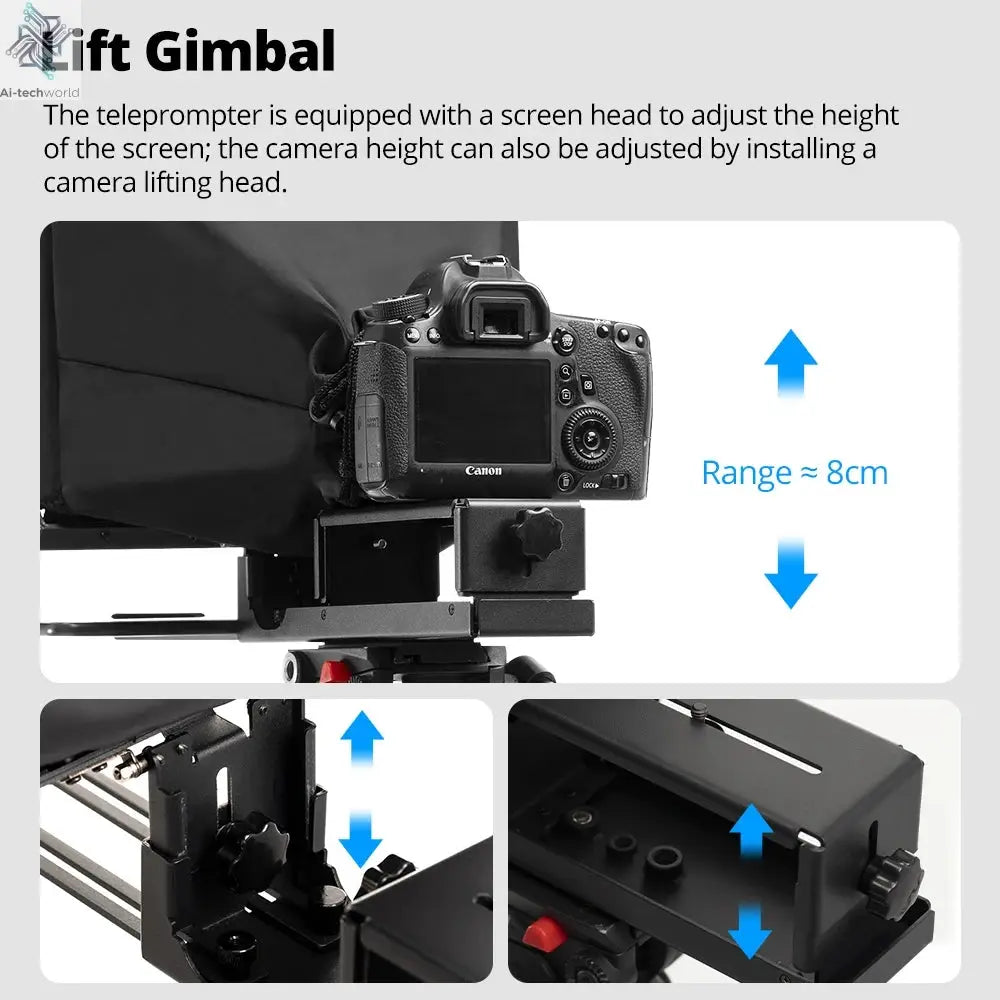 Ambitful T14 PRO Big Screen Prompter Professional Interview Foldable Teleprompter for Smartphone DSLR Camera Live Video Recordin Ai-TechWorld 