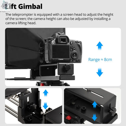 Ambitful T14 PRO Big Screen Prompter Professional Interview Foldable Teleprompter for Smartphone DSLR Camera Live Video Recordin Ai-TechWorld 