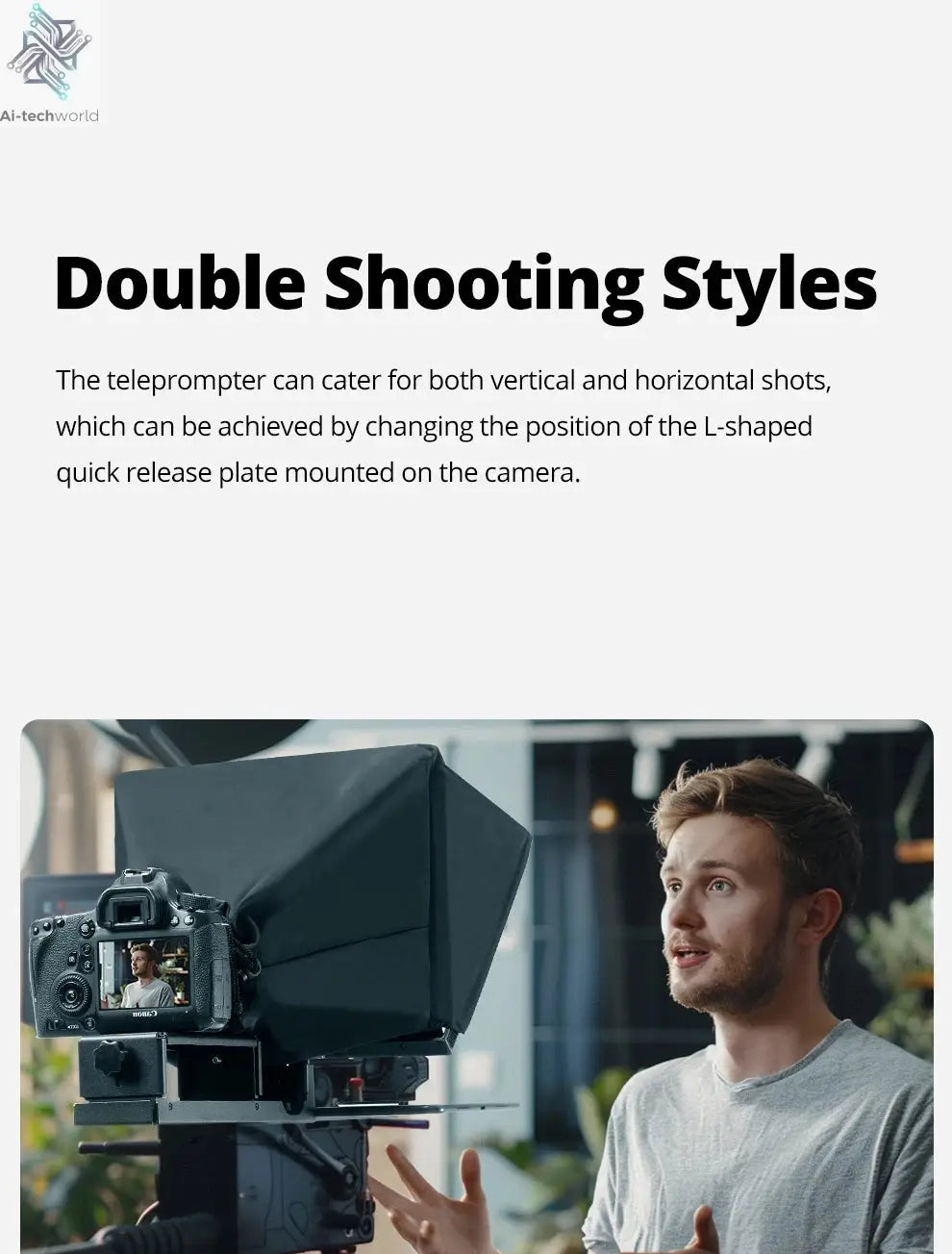 Ambitful T14 PRO Big Screen Prompter Professional Interview Foldable Teleprompter for Smartphone DSLR Camera Live Video Recordin Ai-TechWorld 