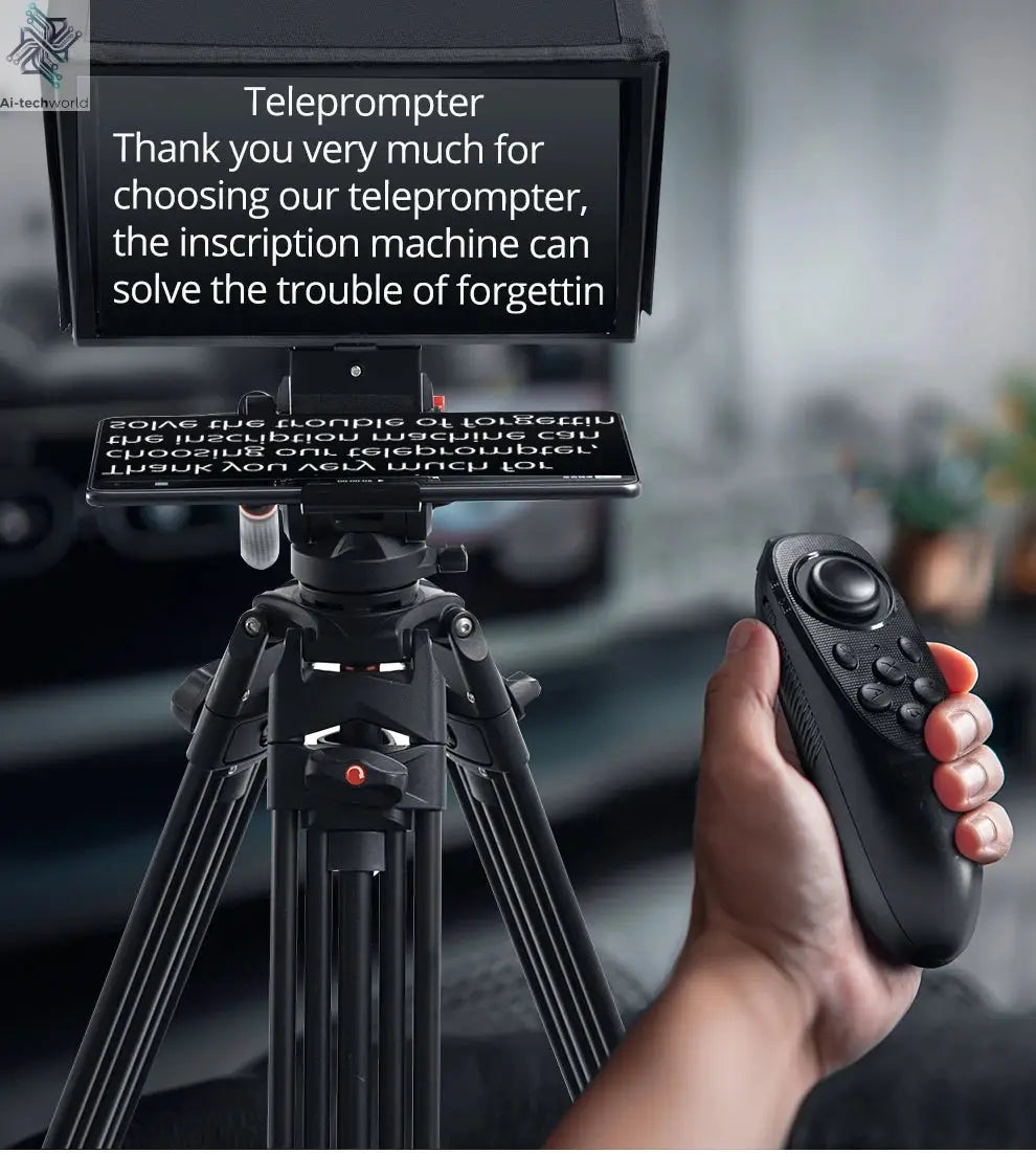 Ambitful T14 PRO Big Screen Prompter Professional Interview Foldable Teleprompter for Smartphone DSLR Camera Live Video Recordin Ai-TechWorld 