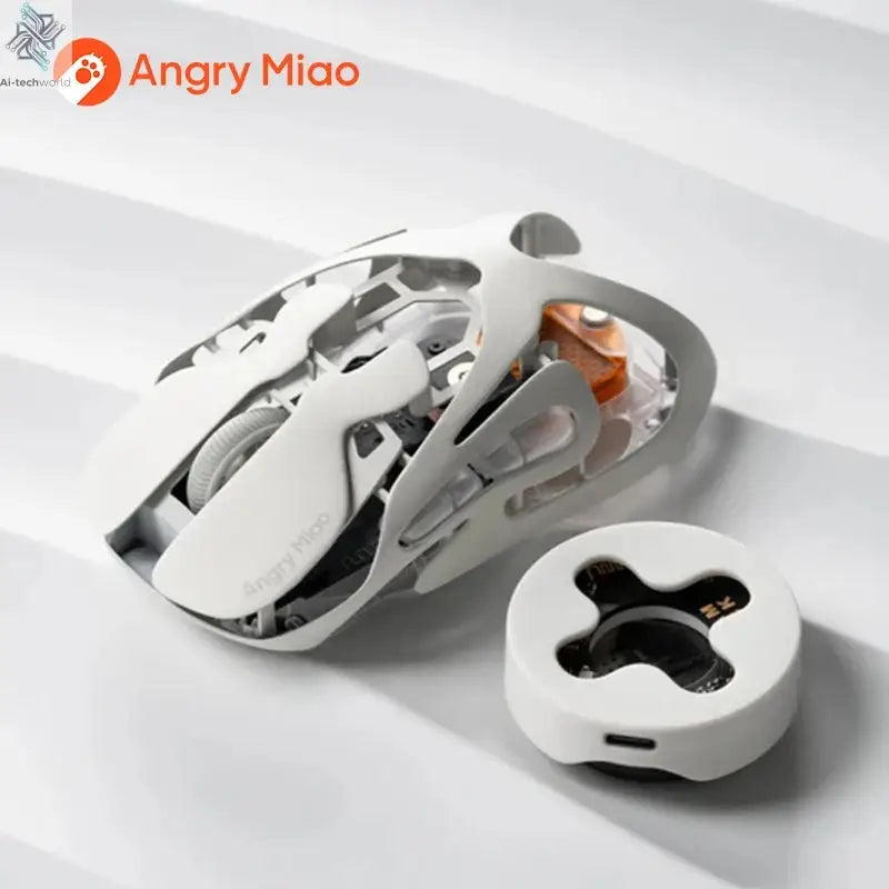 Angry Miao Infinity Gaming Wireless Mouse Hot-Swappable Metal Ultralight Hollow PAW3950 Dual 8K Wired Tri-Mode Ai-TechWorld 