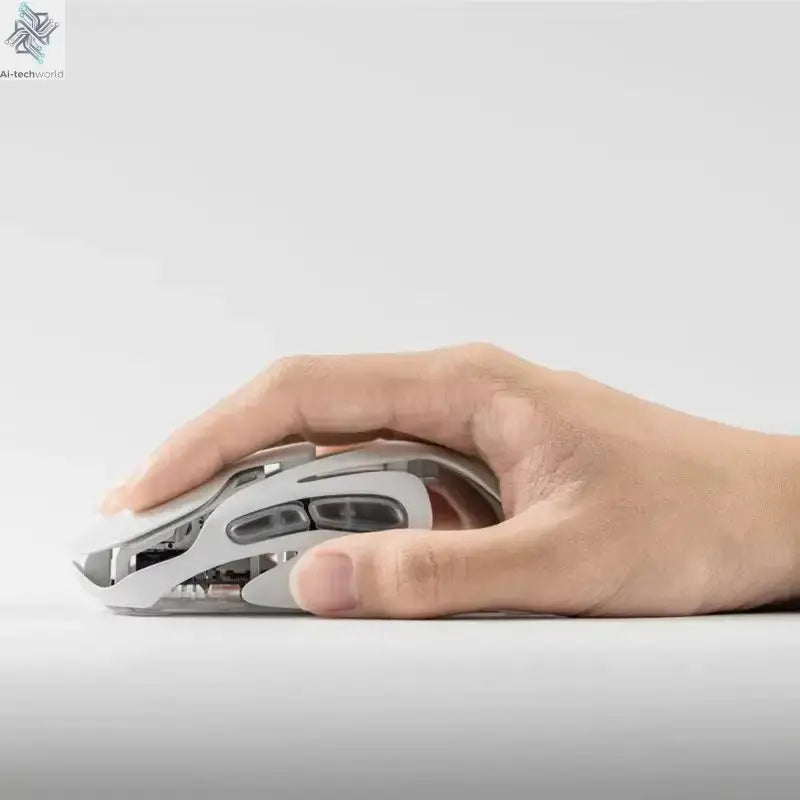 Angry Miao Infinity Gaming Wireless Mouse Hot-Swappable Metal Ultralight Hollow PAW3950 Dual 8K Wired Tri-Mode Ai-TechWorld 