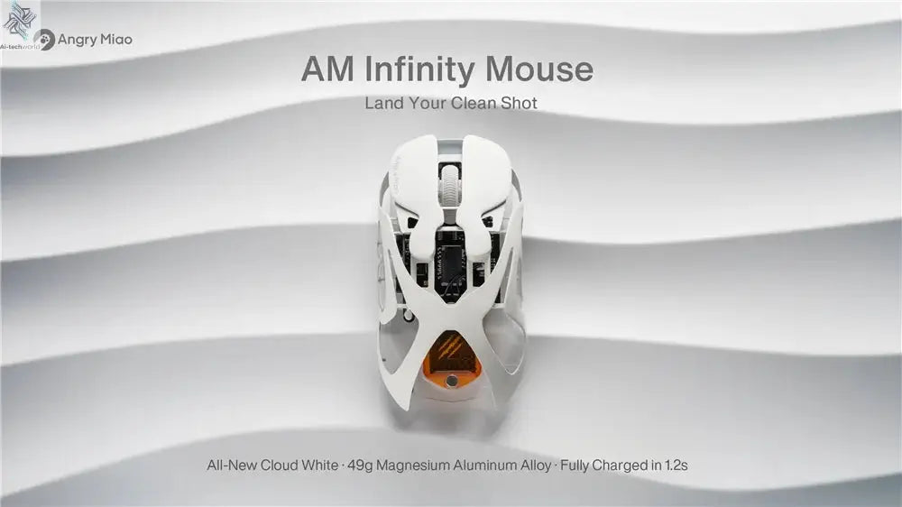 Angry Miao Infinity Gaming Wireless Mouse Hot-Swappable Metal Ultralight Hollow PAW3950 Dual 8K Wired Tri-Mode Ai-TechWorld 