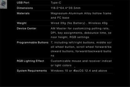 Angry Miao Infinity Gaming Wireless Mouse Hot-Swappable Metal Ultralight Hollow PAW3950 Dual 8K Wired Tri-Mode Ai-TechWorld 