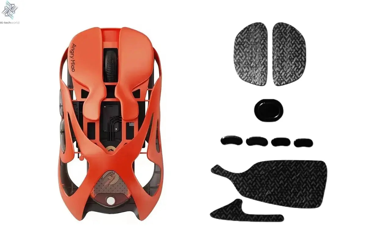 Angry Miao Infinity Gaming Wireless Mouse Hot-Swappable Metal Ultralight Hollow PAW3950 Dual 8K Wired Tri-Mode Ai-TechWorld 