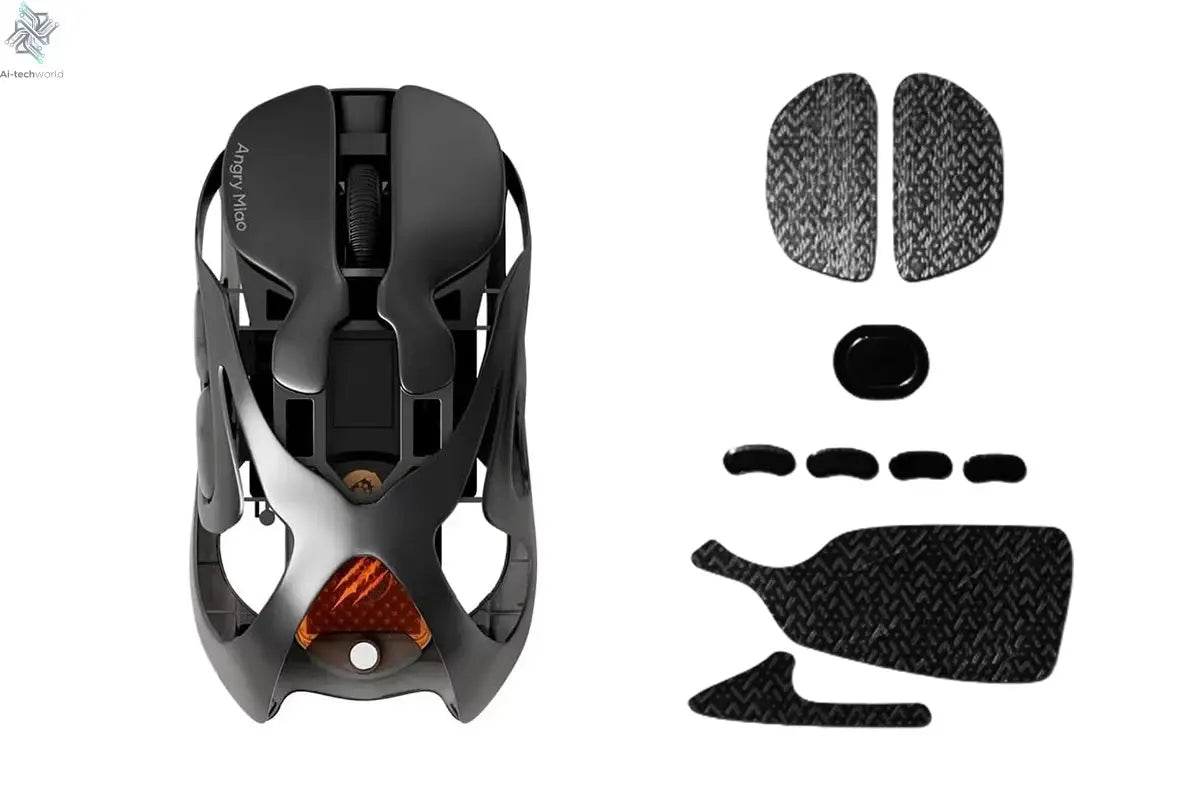 Angry Miao Infinity Gaming Wireless Mouse Hot-Swappable Metal Ultralight Hollow PAW3950 Dual 8K Wired Tri-Mode Ai-TechWorld 