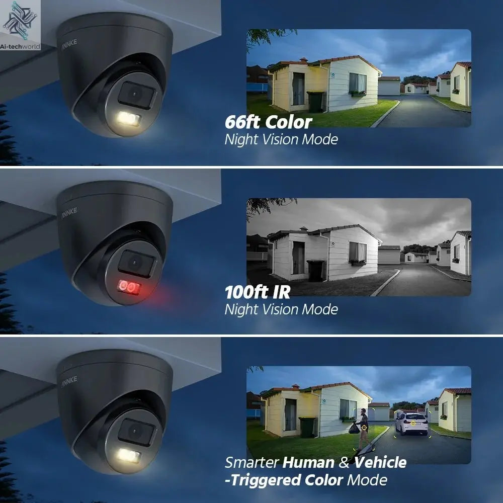 Annke AC500 3K IR Ultra HD IP PoE Camera Dual Light Outdoor PoE Security Camera Human Vehicle Detection Built - in Microphone - Ai - TechWorld