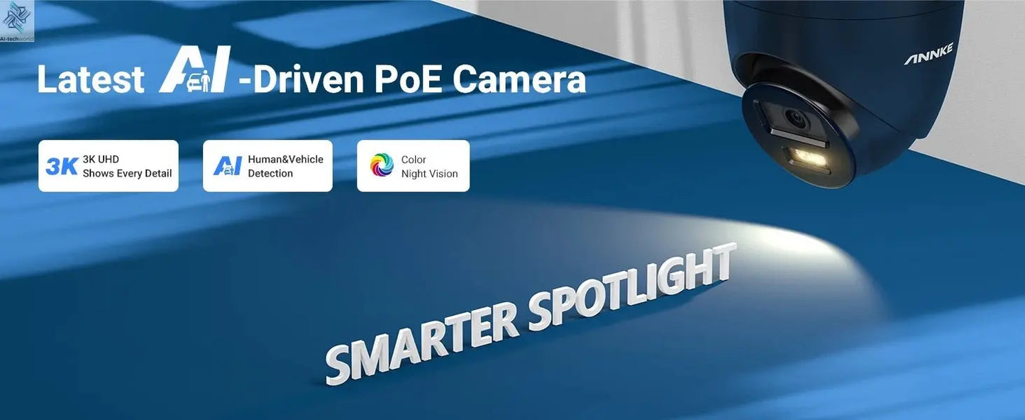 Annke AC500 3K IR Ultra HD IP PoE Camera Dual Light Outdoor PoE Security Camera Human Vehicle Detection Built - in Microphone - Ai - TechWorld