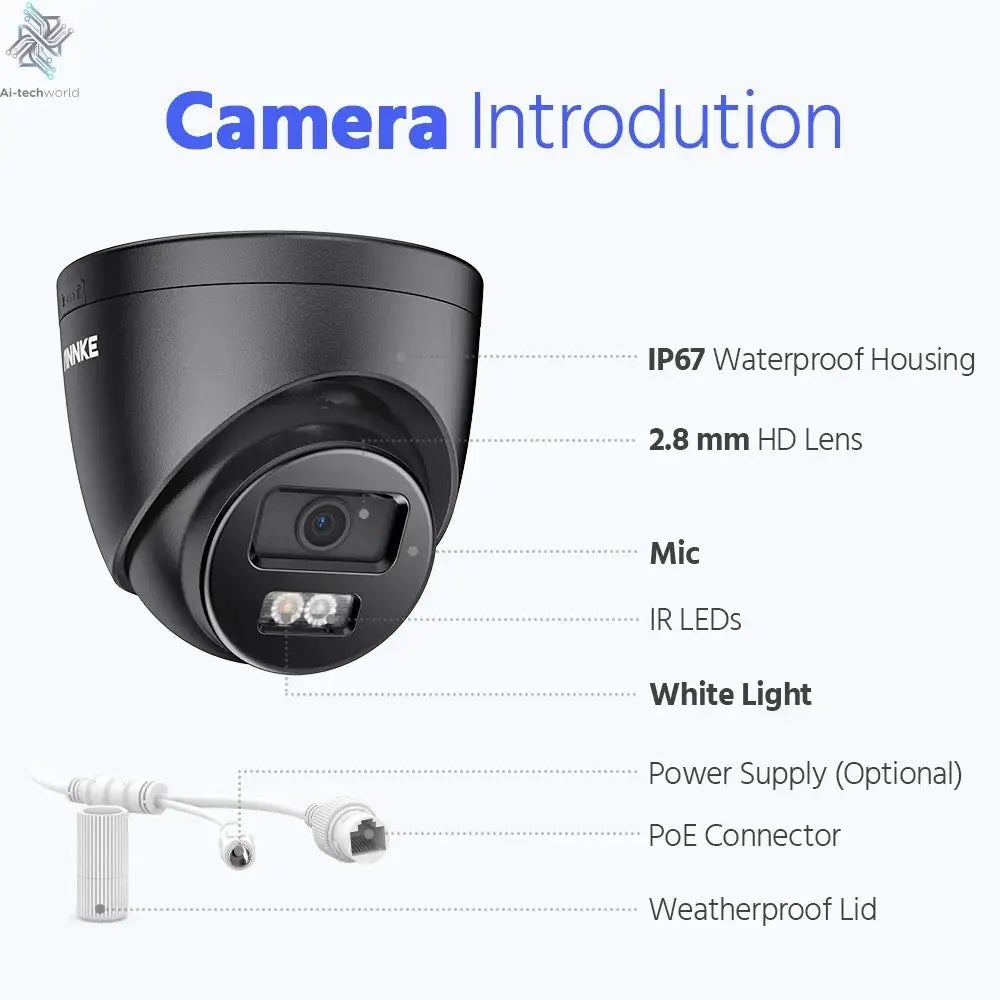 Annke AC500 3K IR Ultra HD IP PoE Camera Dual Light Outdoor PoE Security Camera Human Vehicle Detection Built - in Microphone - Ai - TechWorld