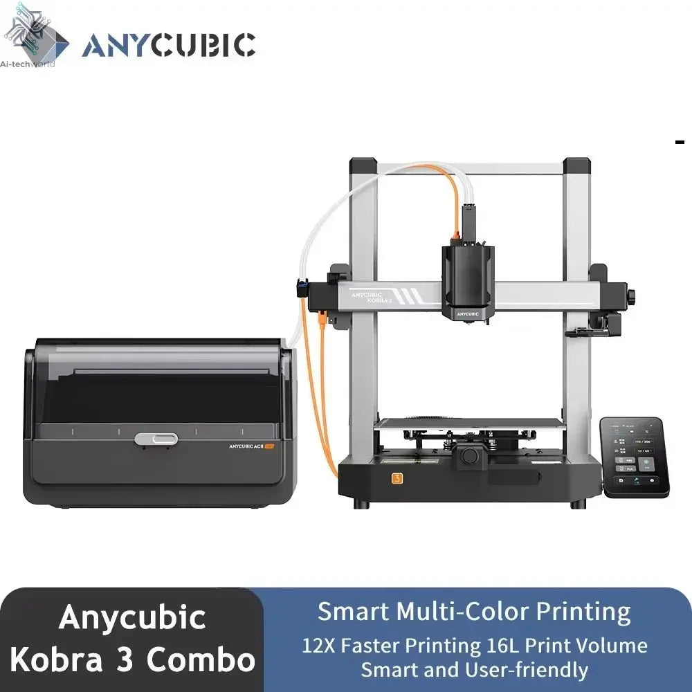 Anycubic Kobra 3 Combo Multi-Color FDM 3D Printer - High-Speed Printing, Large Build Volume - Ai-TechWorld