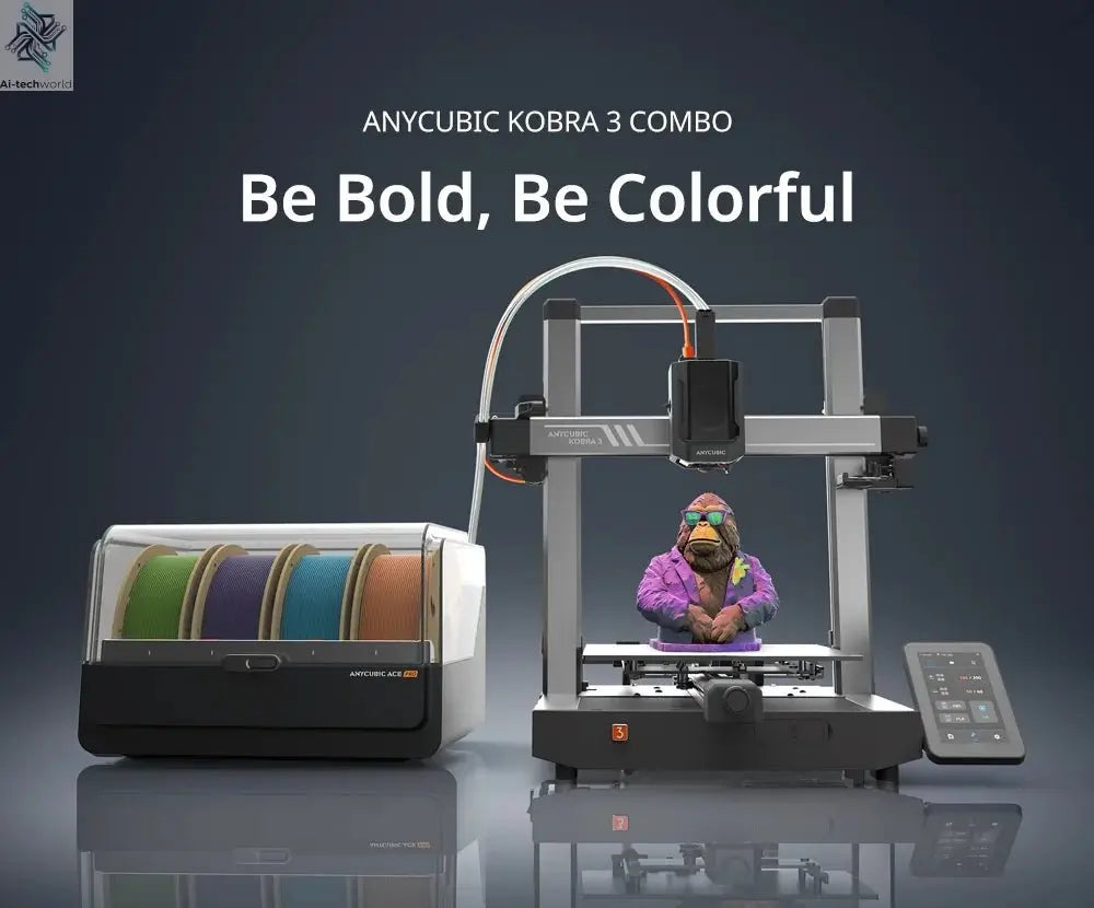Anycubic Kobra 3 Combo Multi-Color FDM 3D Printer - High-Speed Printing, Large Build Volume - Ai-TechWorld