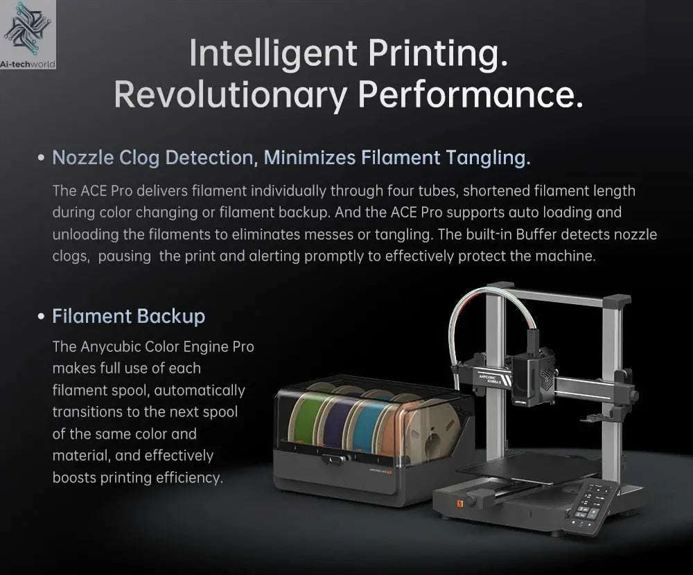 Anycubic Kobra 3 Combo Multi-Color FDM 3D Printer - High-Speed Printing, Large Build Volume - Ai-TechWorld