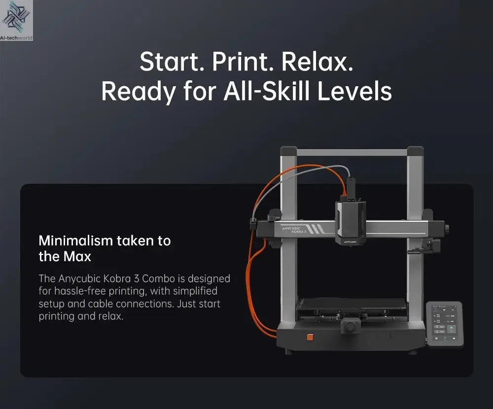 Anycubic Kobra 3 Combo Multi-Color FDM 3D Printer - High-Speed Printing, Large Build Volume - Ai-TechWorld