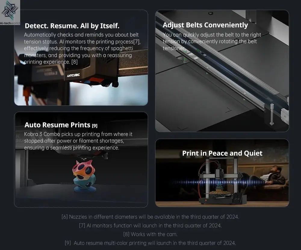 Anycubic Kobra 3 Combo Multi-Color FDM 3D Printer - High-Speed Printing, Large Build Volume - Ai-TechWorld