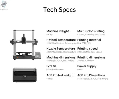 Anycubic Kobra 3 Combo Multi-Color FDM 3D Printer - High-Speed Printing, Large Build Volume - Ai-TechWorld