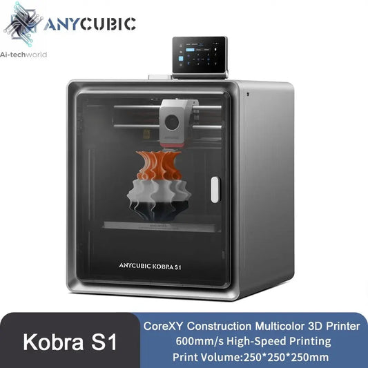 Anycubic Kobra S1 3D Printer - Core XY Structure, Max Speed 600mm/s, High Precision, Ultra-Quiet Ai-TechWorld