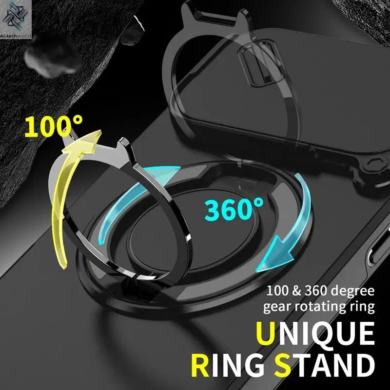Armor Shockproof Magnetic Ring Stand Holder Case For iphone 17 Pro Max Camera Protection Cover For iphone17 Air - Ai - TechWorld