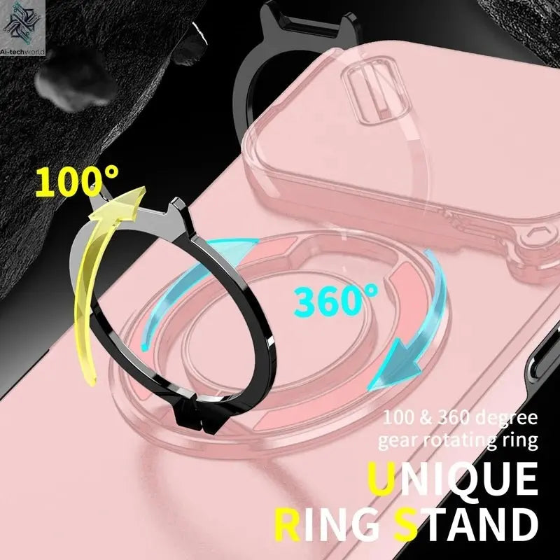 Armor Shockproof Magnetic Ring Stand Holder Case For iphone 17 Pro Max Camera Protection Cover For iphone17 Air - Ai - TechWorld