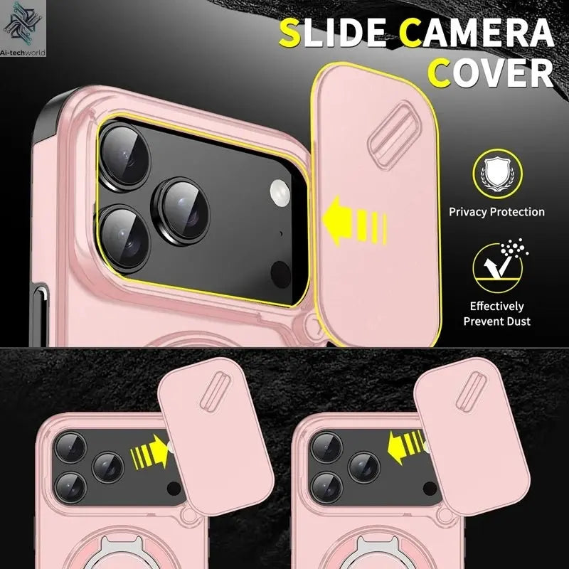 Armor Shockproof Magnetic Ring Stand Holder Case For iphone 17 Pro Max Camera Protection Cover For iphone17 Air - Ai - TechWorld