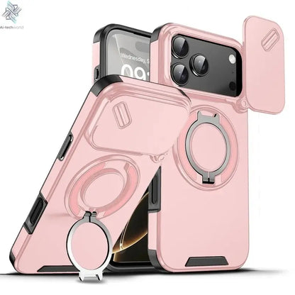 Armor Shockproof Magnetic Ring Stand Holder Case For iphone 17 Pro Max Camera Protection Cover For iphone17 Air - Ai - TechWorld