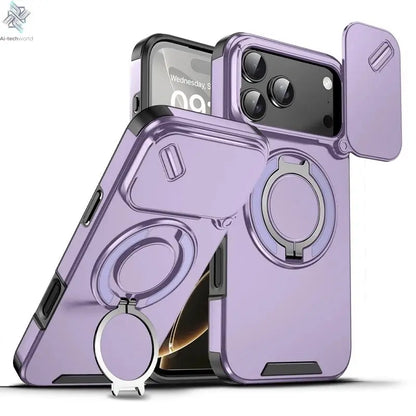 Armor Shockproof Magnetic Ring Stand Holder Case For iphone 17 Pro Max Camera Protection Cover For iphone17 Air - Ai - TechWorld