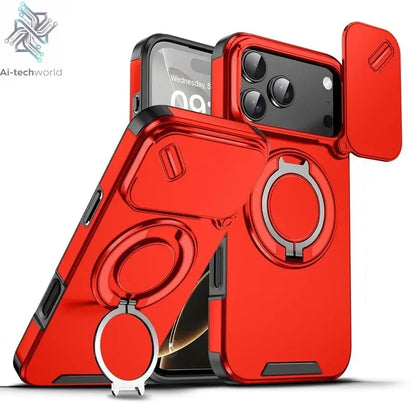 Armor Shockproof Magnetic Ring Stand Holder Case For iphone 17 Pro Max Camera Protection Cover For iphone17 Air - Ai - TechWorld