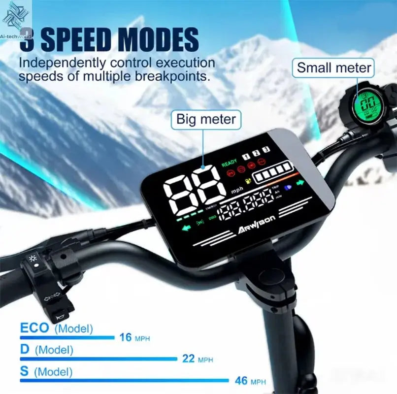 Arwibon 5600W Adult Electric Scooter Dual Motor Top Speed 46MPH,60V27AH, 11-inch Off-Road Tires Sport Folding eScooter with Seat Ai-TechWorld 