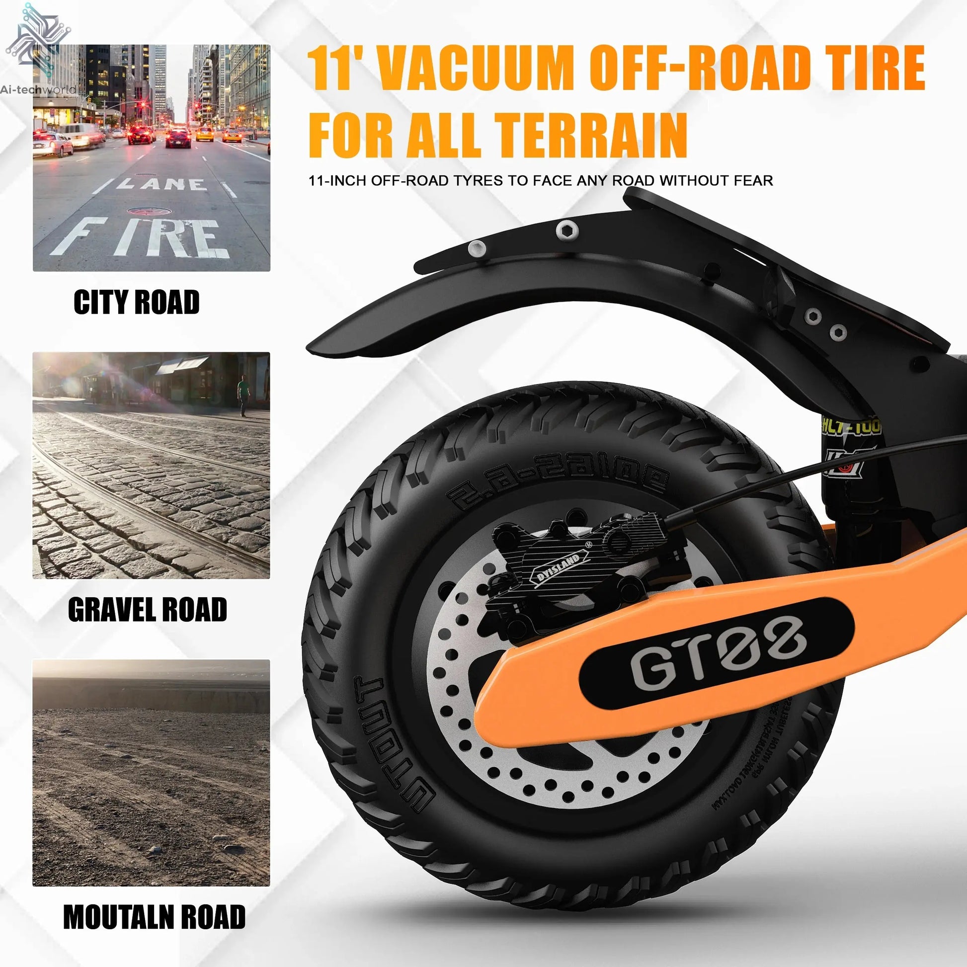 Arwibon 5600W Adult Electric Scooter Dual Motor Top Speed 46MPH,60V27AH, 11-inch Off-Road Tires Sport Folding eScooter with Seat Ai-TechWorld 