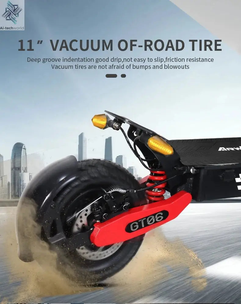 Arwibon GT06 1200W Foldable E-Scooter for Adults -Max Speed 25MPH, 48V 13AH/23.4AH, 11"Off-Road Tires | US Stock, Factory Direct Ai-TechWorld 