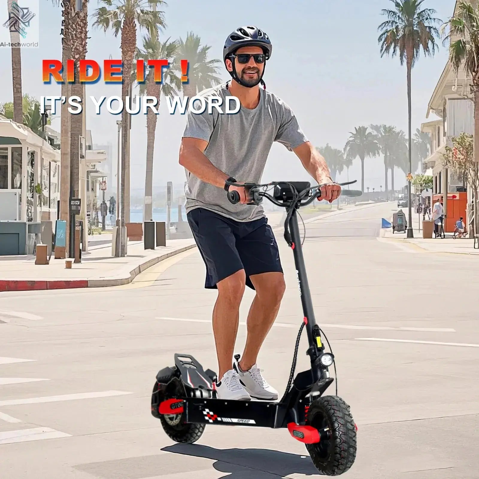Arwibon GT06 1200W Foldable E-Scooter for Adults -Max Speed 30MPH, 48V 13AH/23.4AH, 11"Off-Road Tires | US Stock, Factory Direct Ai-TechWorld 