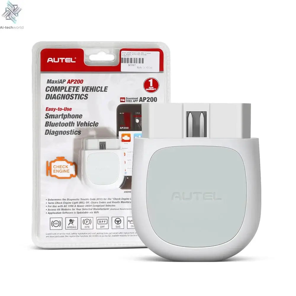 Autel MaxiAP AP200 Bluetooth Full Systems Diagnostic Tool with AutoVIN Service for Family DIYers Ai-TechWorld 