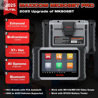 Autel MaxiCOM MK808BT PRO Car Automotivo Diagnostic Tools Bluetooth OBD2 Scanner Code Reader Diagnosis Tool PK MK808KBT MK808S Ai-TechWorld 