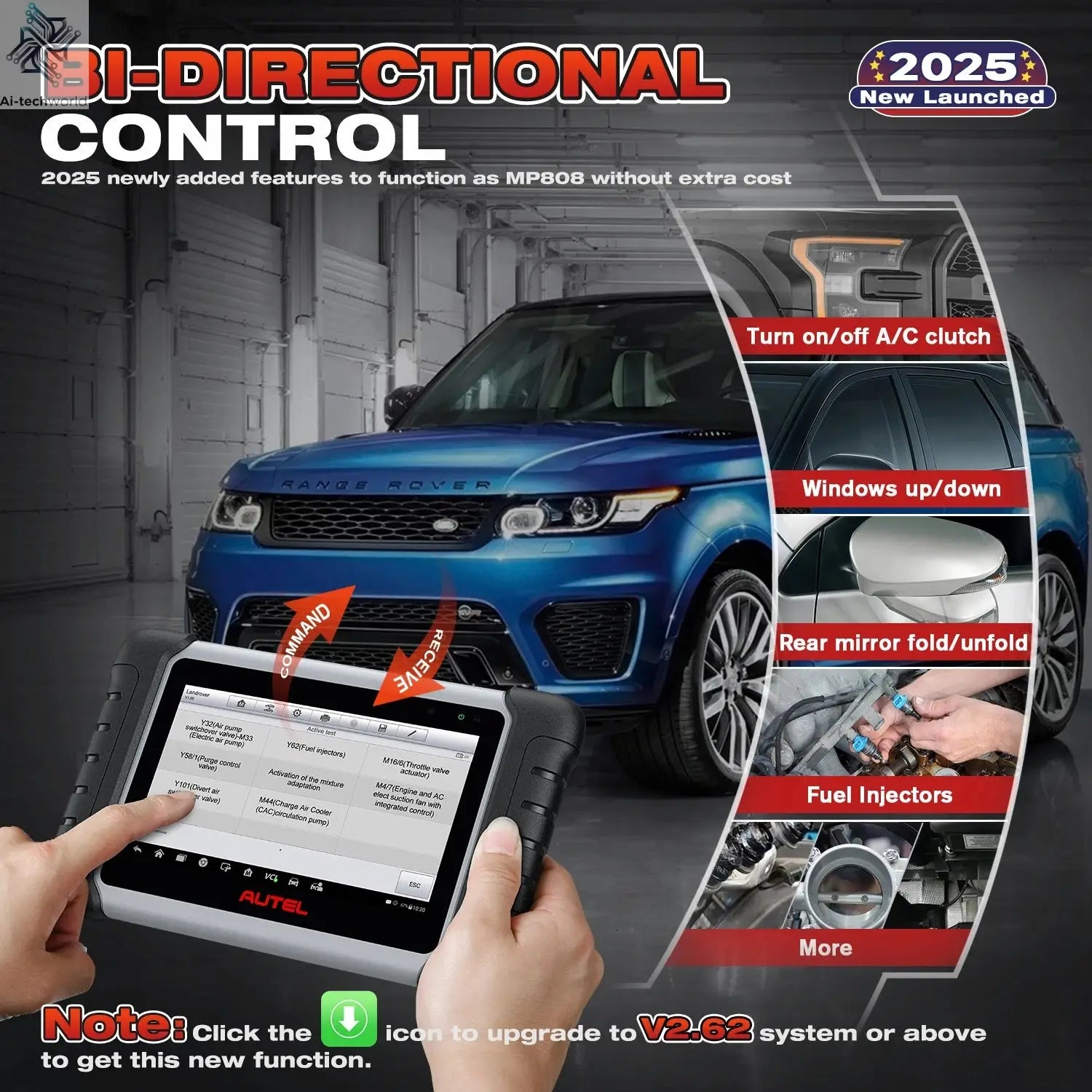 Autel MaxiCOM MK808BT PRO Car Automotivo Diagnostic Tools Bluetooth OBD2 Scanner Code Reader Diagnosis Tool PK MK808KBT MK808S Ai-TechWorld 
