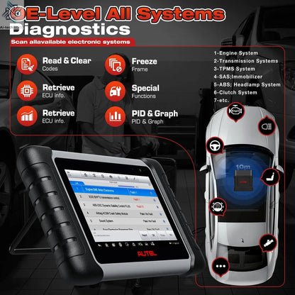 Autel MaxiCOM MK808BT PRO Car Automotivo Diagnostic Tools Bluetooth OBD2 Scanner Code Reader Diagnosis Tool PK MK808KBT MK808S Ai-TechWorld 