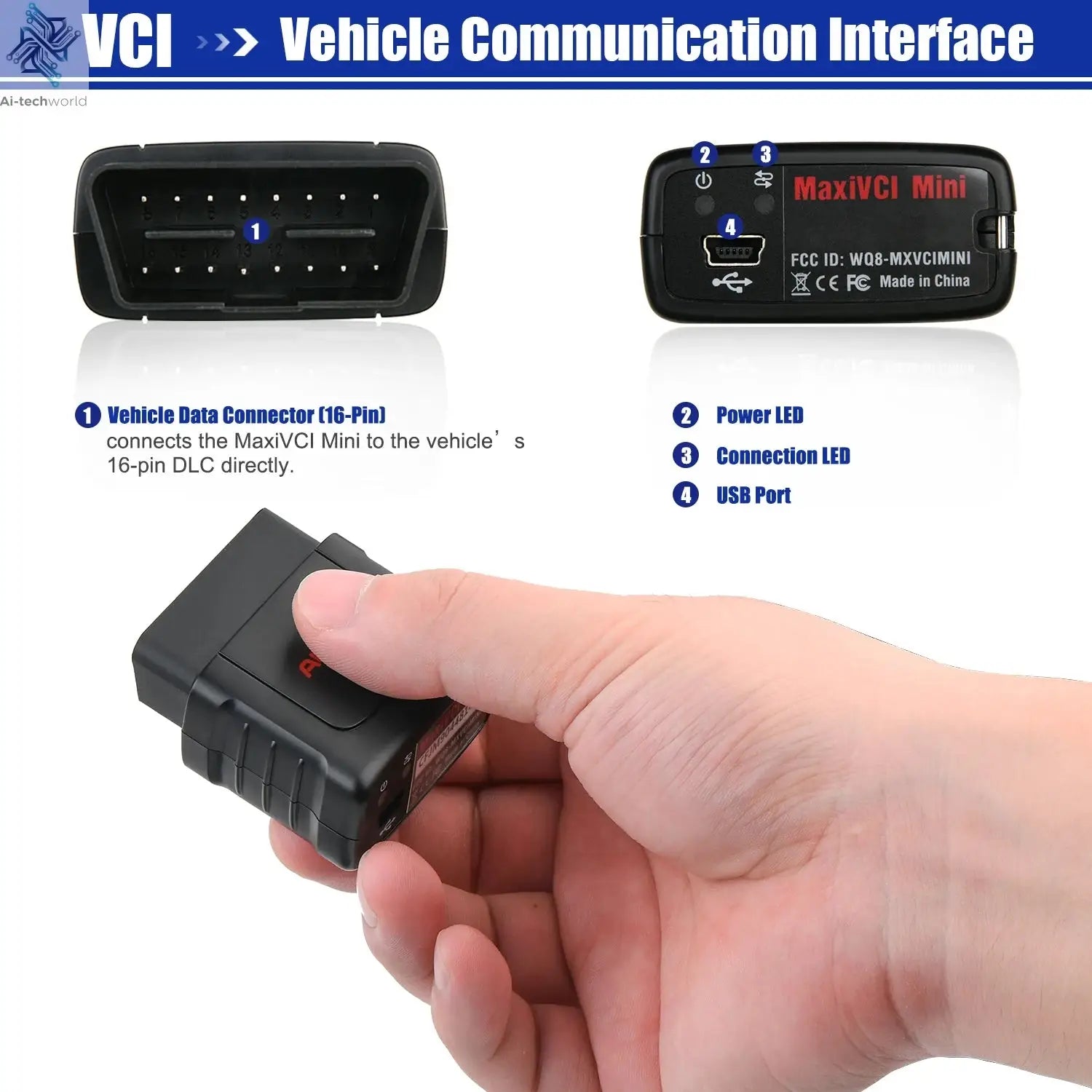 Autel MaxiCOM MK808BT PRO Car Automotivo Diagnostic Tools Bluetooth OBD2 Scanner Code Reader Diagnosis Tool PK MK808KBT MK808S Ai-TechWorld 