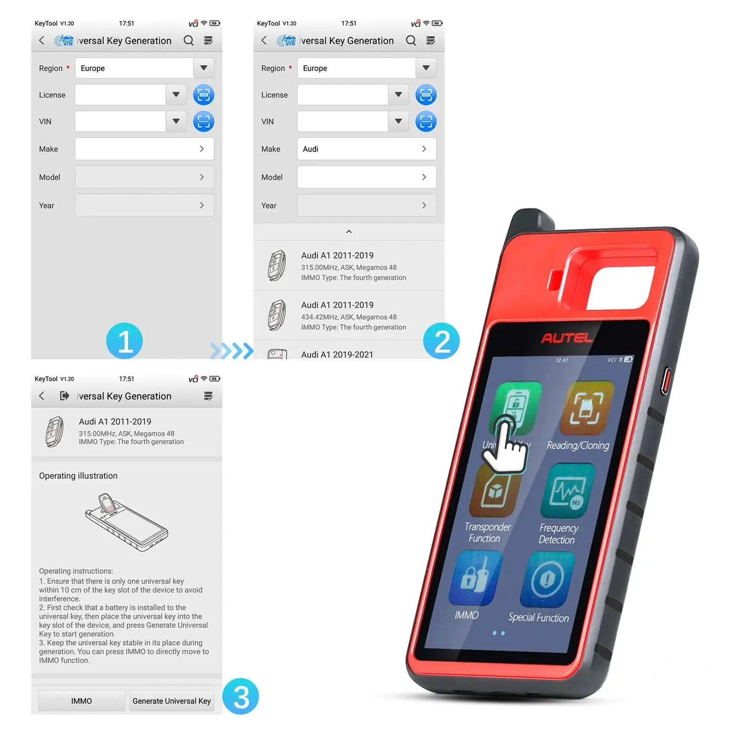 Autel MaxiIM KM100 Advanced One-Minute Key Generation Tool IMMO Key programming Key Renewal and Transponder Editing PK IM508S Ai-TechWorld 