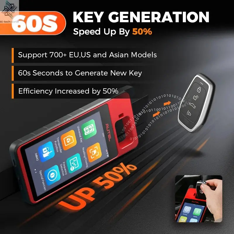 Autel MaxiIM KM100 Key Fob Programmer Immobilizer Tool Key Creation IMMO Learning Chip Read Write Cloning Frequency Detection Ai-TechWorld 