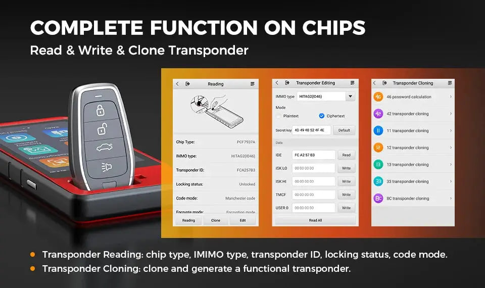 Autel MaxiIM KM100 Key Fob Programmer Immobilizer Tool Key Creation IMMO Learning Chip Read Write Cloning Frequency Detection Ai-TechWorld 