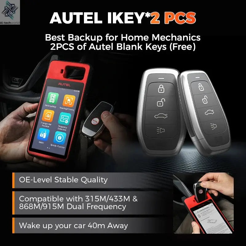 Autel MaxiIM KM100E Key Fob Programmer Immobilizer Tool Key Creation IMMO Learning Chip Read Write Cloning Frequency Detection Ai-TechWorld 