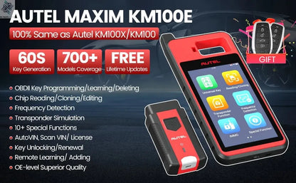 Autel MaxiIM KM100E Key Fob Programmer Immobilizer Tool Key Creation IMMO Learning Chip Read Write Cloning Frequency Detection Ai-TechWorld 