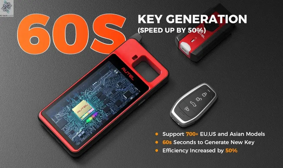 Autel MaxiIM KM100E Key Fob Programmer Immobilizer Tool Key Creation IMMO Learning Chip Read Write Cloning Frequency Detection Ai-TechWorld 