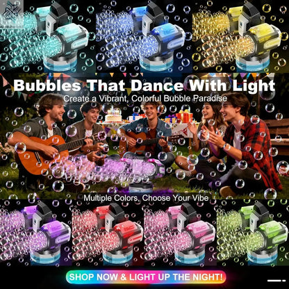 Auto Bubble Machine Remote Control 360 °   Rotation 1800Mah Type-C |   Perfect Gift for Outdoor Events Ai-TechWorld 