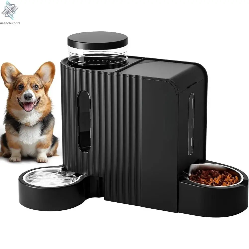 Automatic Pet Feeder and Stainless Steel Water Dispenser - Ai - TechWorld