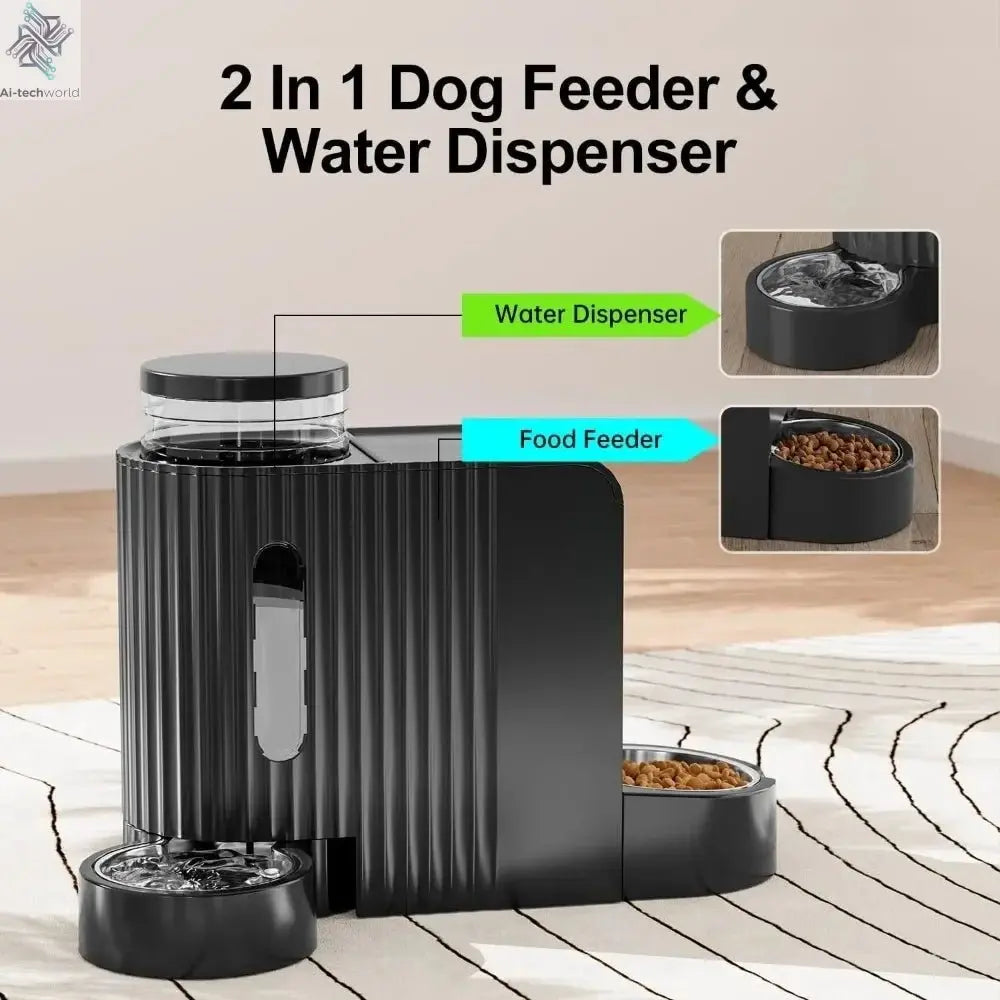 Automatic Pet Feeder and Stainless Steel Water Dispenser - Ai - TechWorld