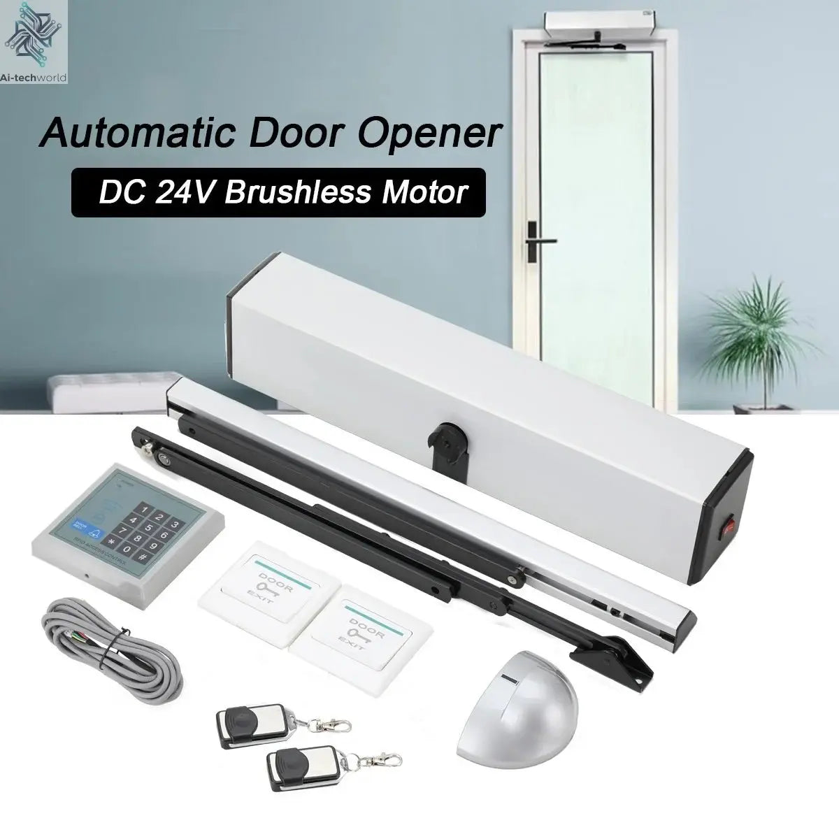 Automatic Swing Door Opener & Closer – Dual Remote Controls | Residential & Commercial Use Ai-TechWorld