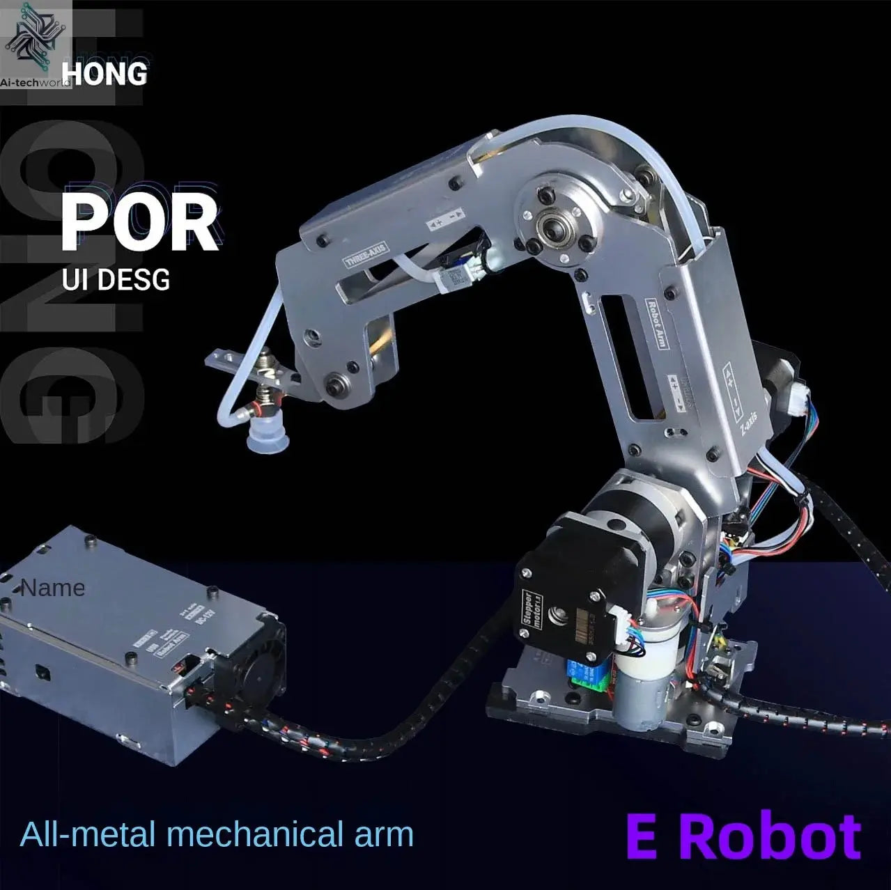 Automation Technology Multi Axis Robotic Arm Industrial Stepping Metal Manipulator For Arduino 2560 Robot DIY Kit with Suction Cup/Stepper Motor Claw Ai-TechWorld 